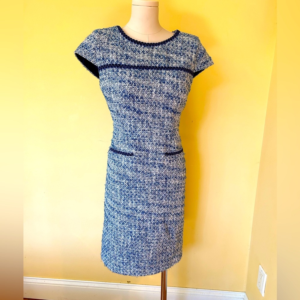 Karl Lagerfeld Blue Tweed Dress size 4